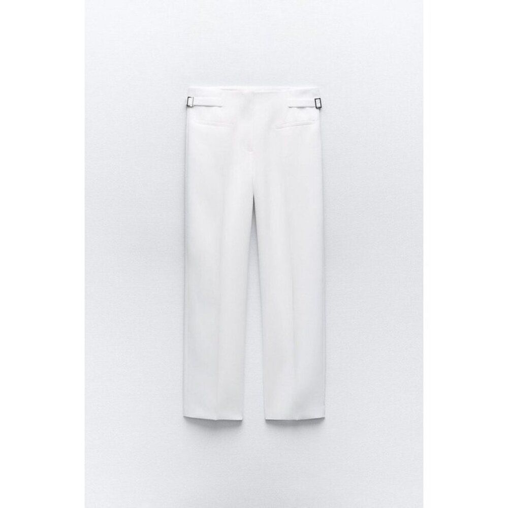 Zara Womens Dress Pants Size XS White Straight Leg 2599/930 New defect